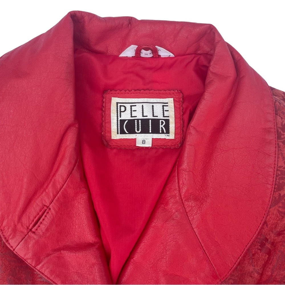 Red 80’s Vintage Leather Statement Jacket🔥⚡️💋